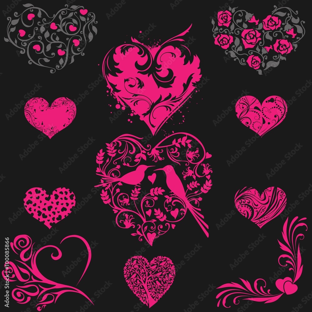 patterned heart Set