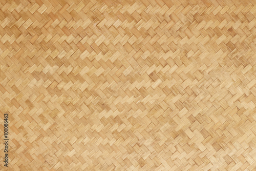 Bamboo woven flat mat natural bamboo background © nongpriya
