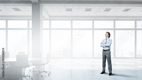 Businessman in modern interior