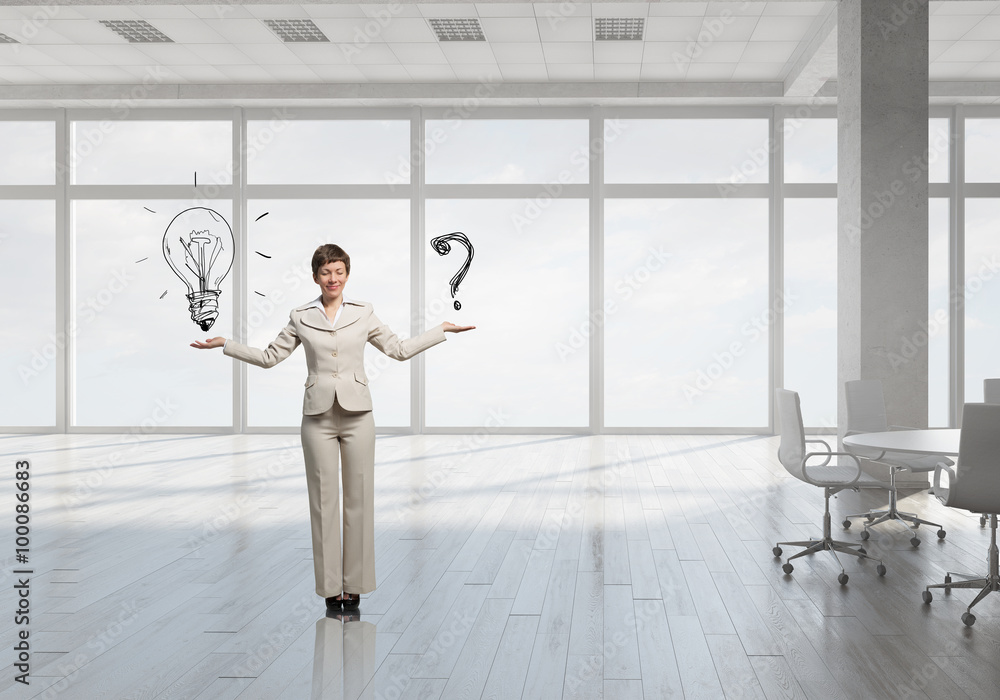 Fototapeta premium Businesswoman in top floor office