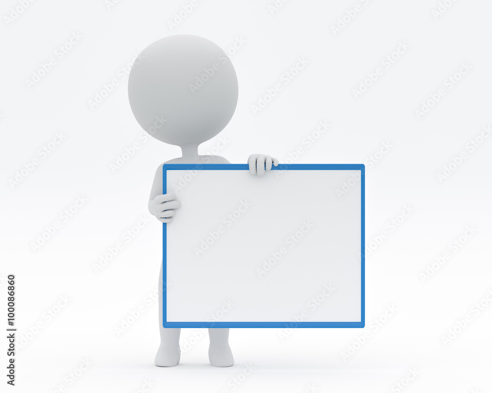 サインボードを持つ人物