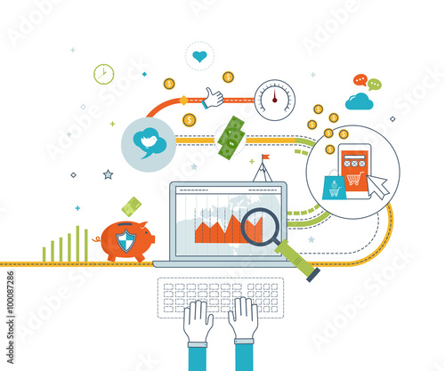 Concepts for mobile marketing, online shopping and financial strategy