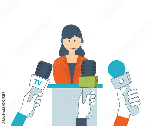 Press conference and live news.