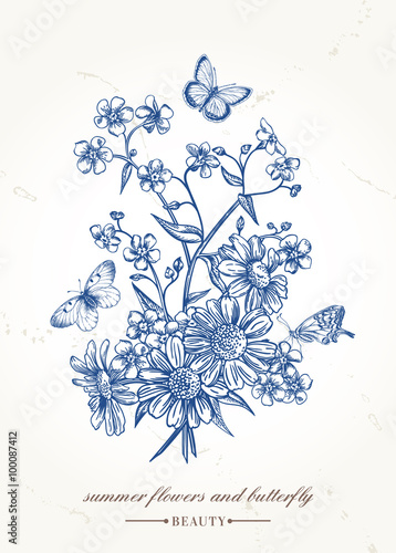  Card with a bouquet.