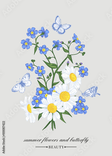  Card with a bouquet.