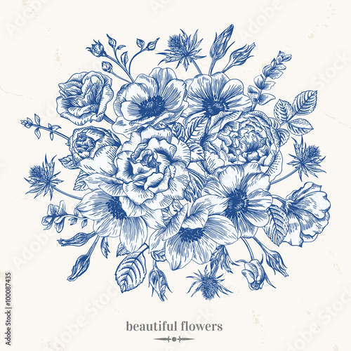  Card with a bouquet.