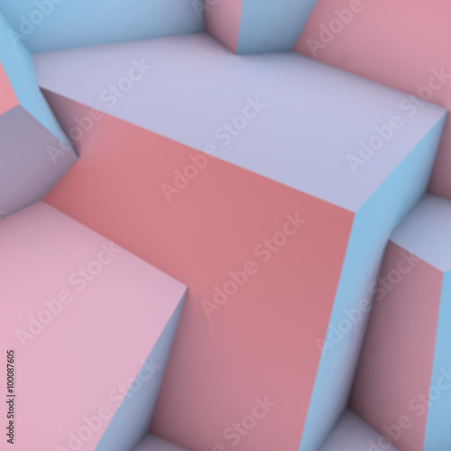 Abstract background with rose quartz and serenity cubes