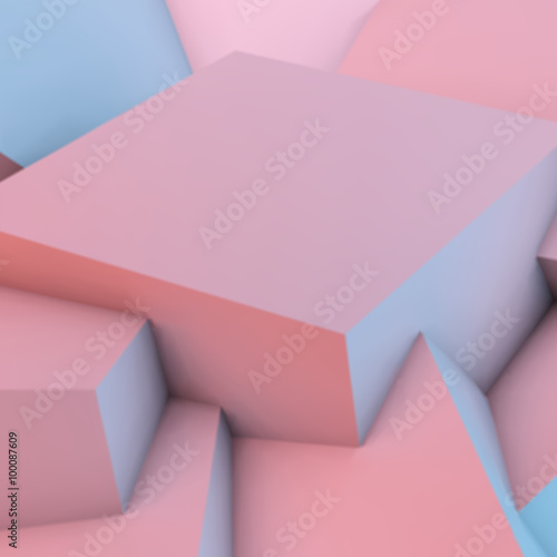 Abstract background with rose quartz and serenity cubes