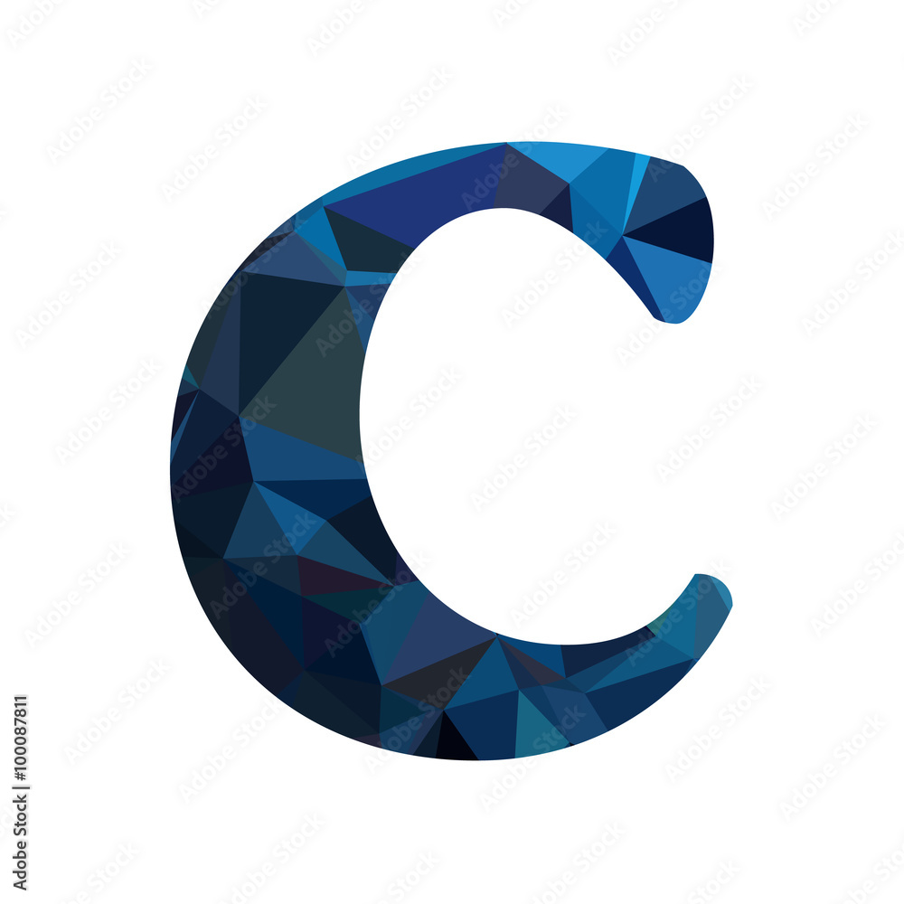 Blue Alphabet Polygon Style, Creative Design Templates Blue Alphabet Polygon Style, Creative Design Templates