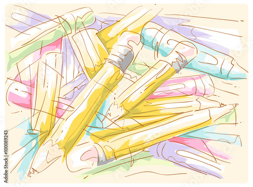 Pencils Crayons Sketches