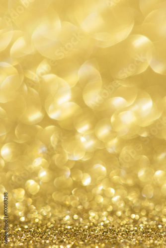 Gold glitter bokeh abstract light background
