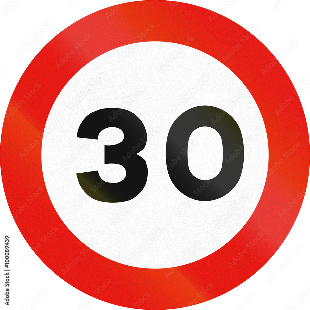 Road sign used in Spain - Maximum speed Road sign used in Spain - Maximum speed