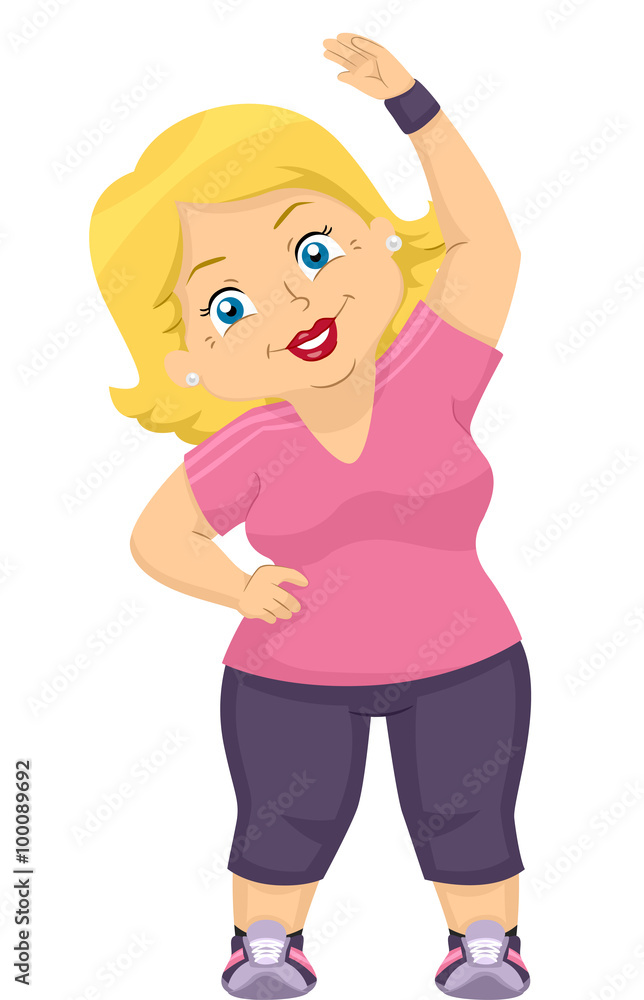 Fototapeta premium Senior Woman Exercise Bend Overhead