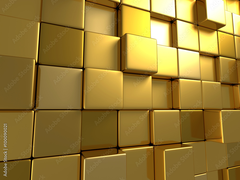 Golden Boxes Abstract Surface Background Golden Boxes Abstract Surface Background