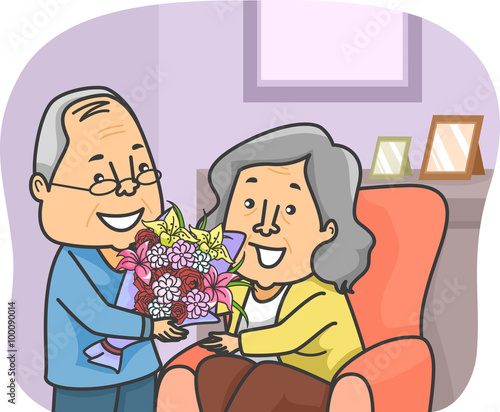 Senior Couple Flowers