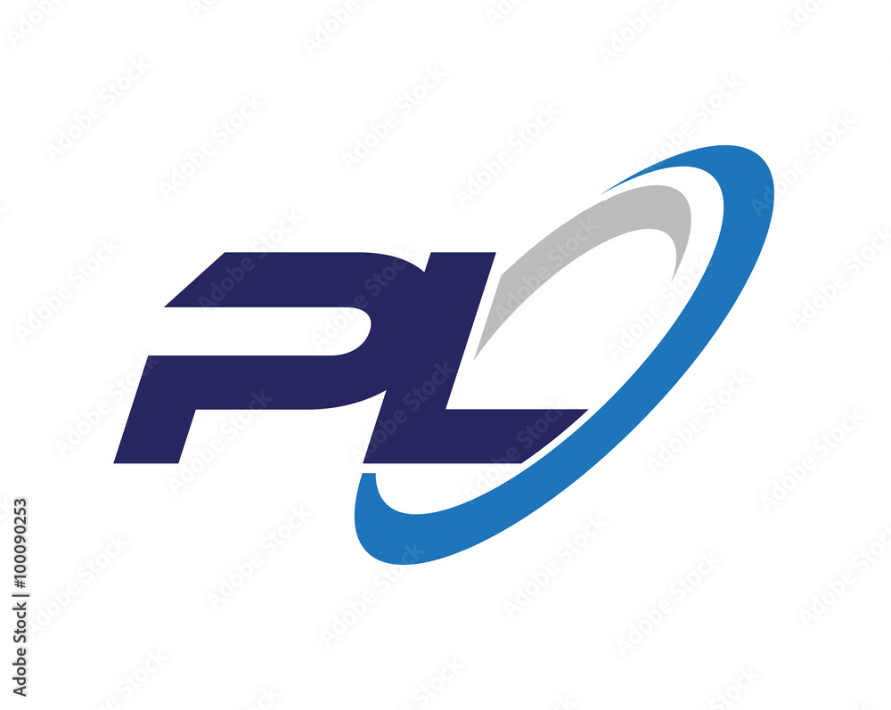PL Letter Swoosh Label Logo PL Letter Swoosh Label Logo