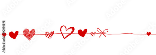 Herzen Band Banner Schleife Hintergrund Rot Herz Etikett Anhänger photo