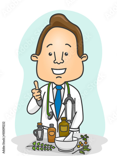 Man Doctor Recommending Herbal Medicine