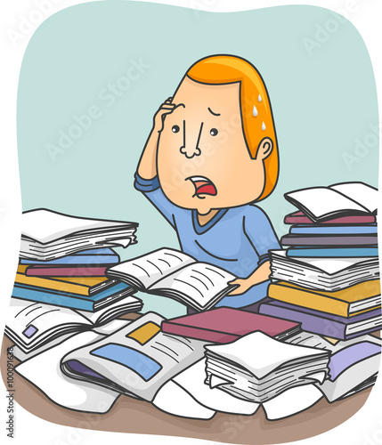 Man Overwhelmed with Information
