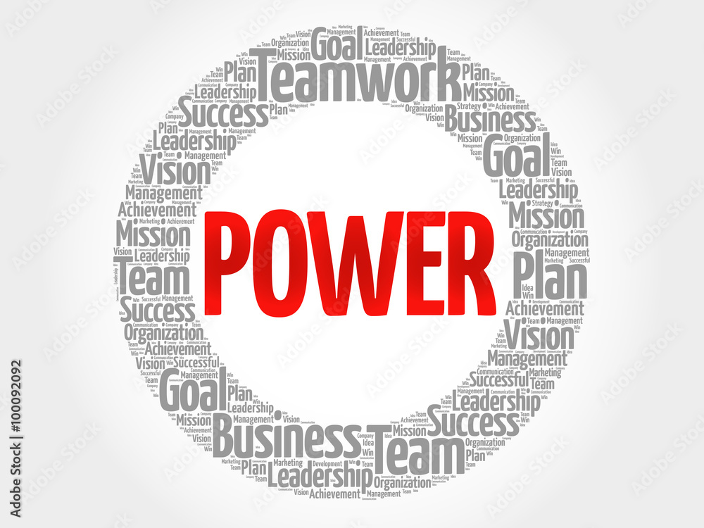 POWER circle word cloud, business concept POWER circle word cloud, business concept