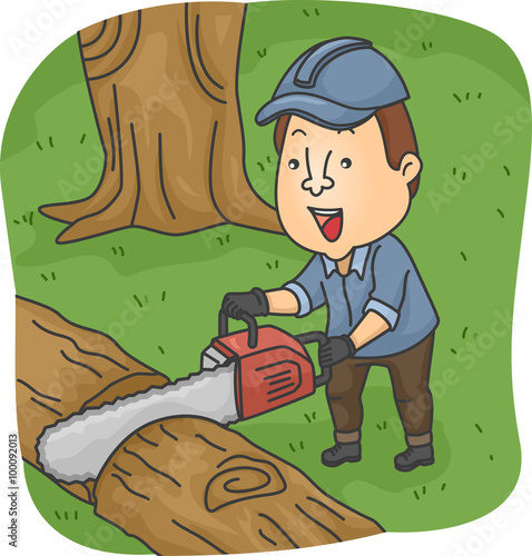 Man Log Chainsaw