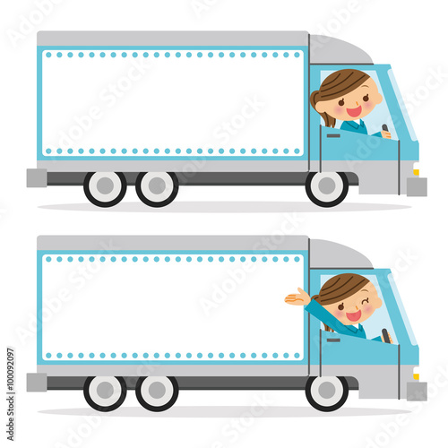 トラック運転手　女性　フレーム