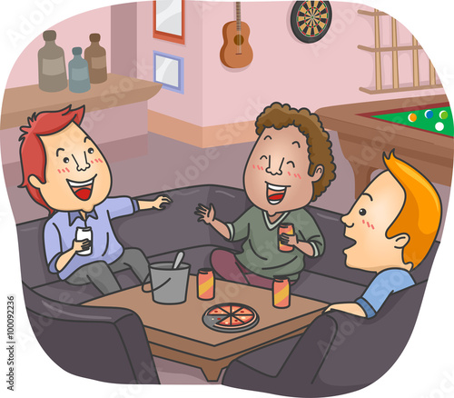 Men Drinking Session Man Cave