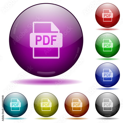 PDF file format glass sphere buttons