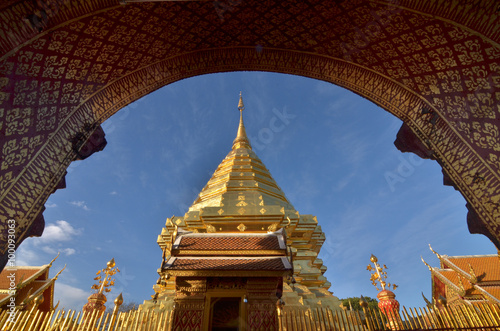 pagoda on Doi sutep mountain of Chaingmai Thailand photo