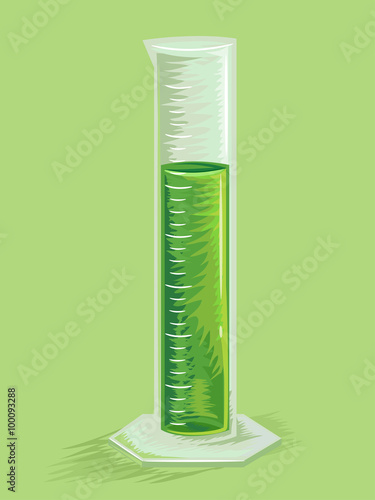 Graduated Cylinder Green Solution