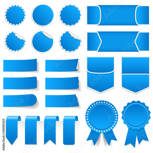 Blue Price Tags, Stickers, Banners