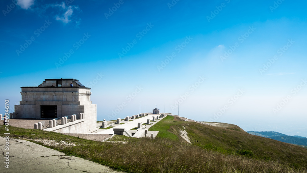 Military memorial monument on the summit of Monte Grappa in memory of soldiers died during World War I. Monte Grappa, Italy.
Military memorial monument on the summit of Monte Grappa in memory of soldiers died during World War I. Monte Grappa, Italy.