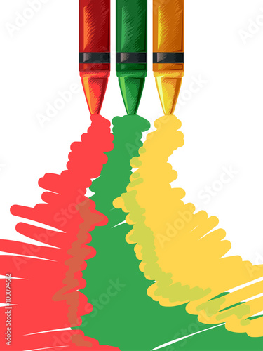 Crayons Spilling Colors