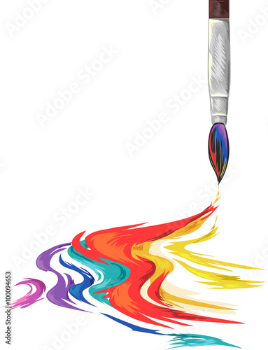 Paintbrush Rainbow Ink