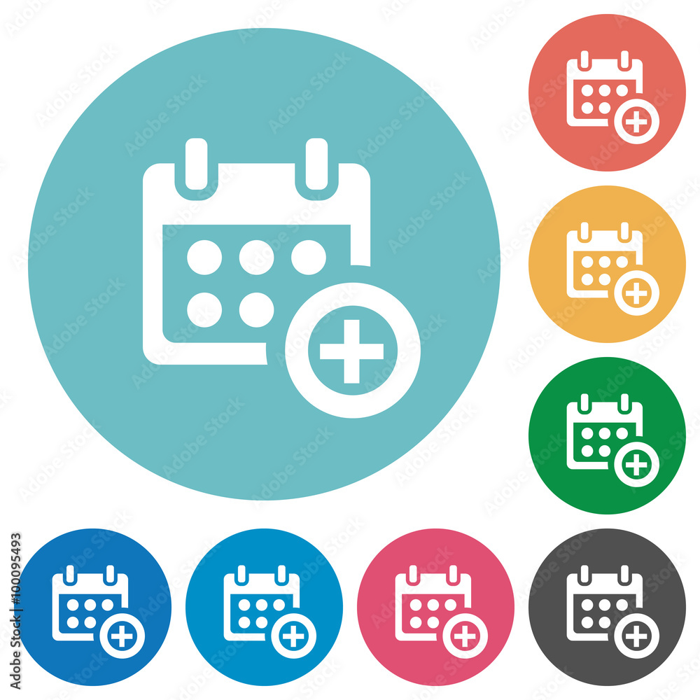 Flat calendar add icons Flat calendar add icons