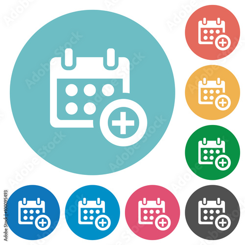 Flat calendar add icons