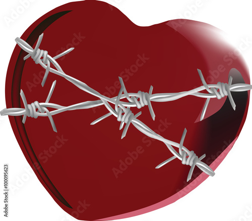 cuore con filo spinato