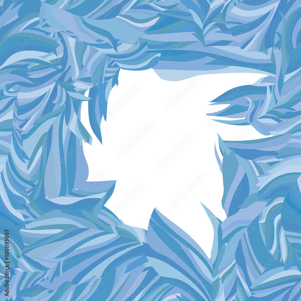 Fototapeta premium Decorative frame winter texture of frosty glass