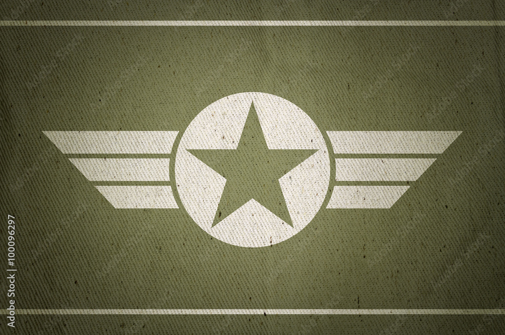 Obraz premium Military army star with old fabric texture background