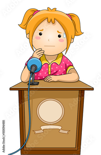 Kid Girl Podium Nervous