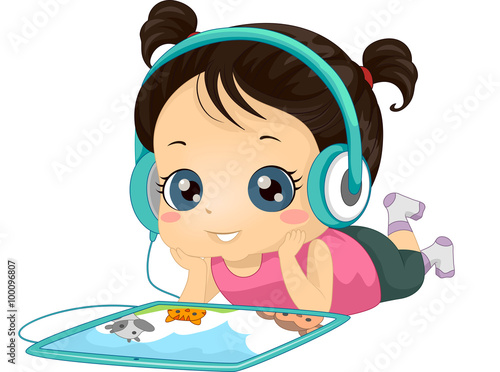 Kid Girl Read Story Book Audio