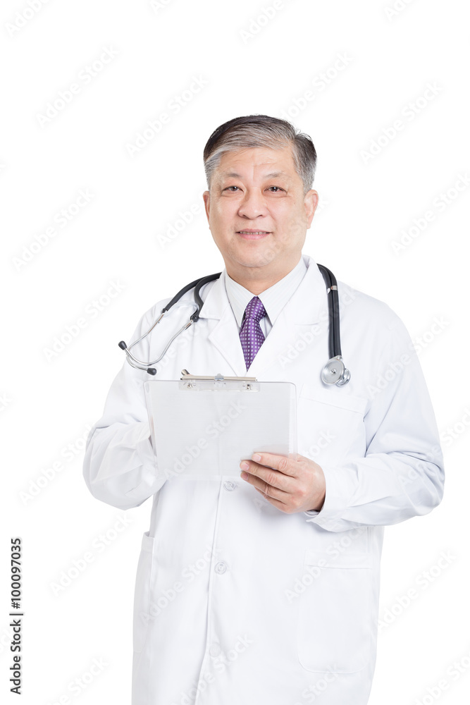 old asian man doctor writing on clipboad old asian man doctor writing on clipboad