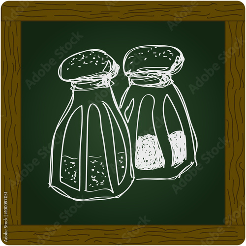 Simple doodle of salt and pepper pots