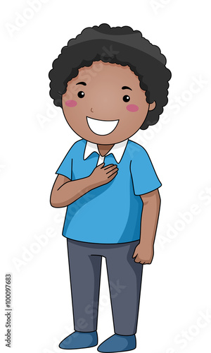 Kid Boy Hands Chest