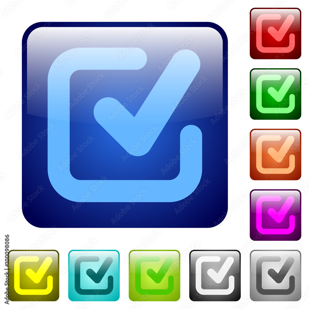 Color checkmark square buttons Color checkmark square buttons