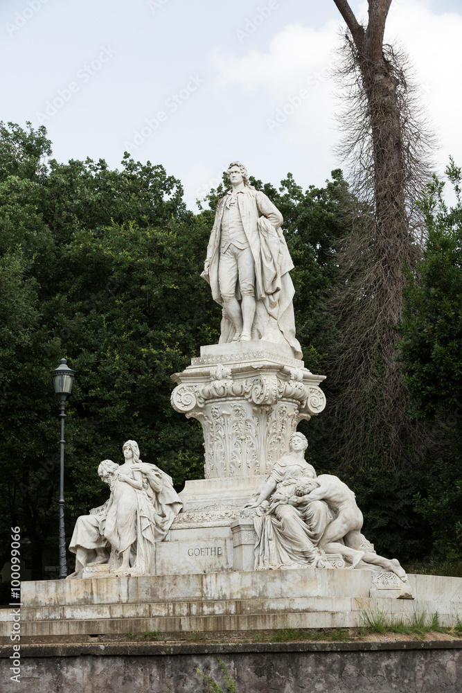 Goethe statue at Villa Borghese in Rome, Italy