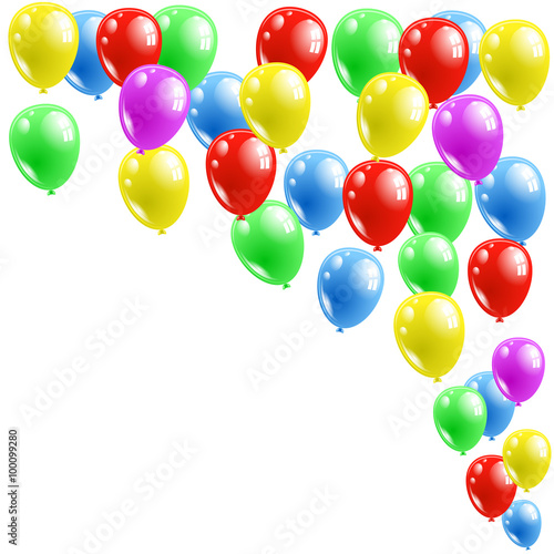 colorful balloons with happy
