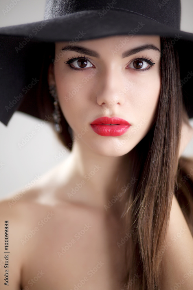 Portrait of woman in hat Portrait of woman in hat