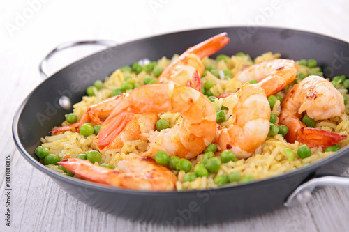 rice,pea and shrimp