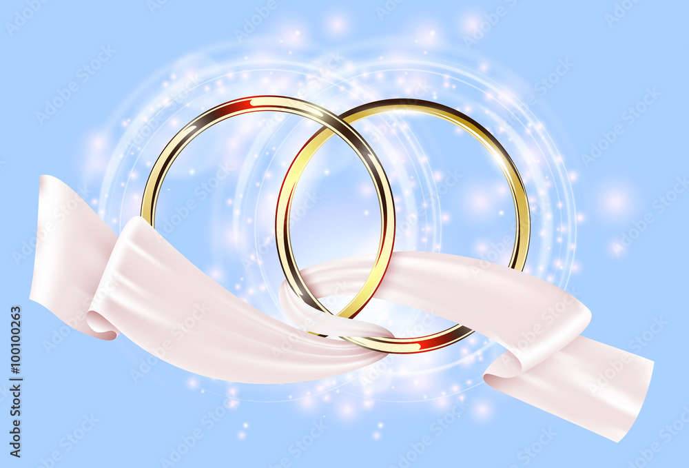 Geometric shape wedding rings with blue background | Flickr